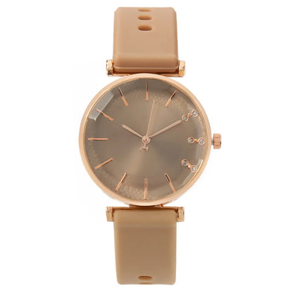 Fashion Simple With Diamonds Ladies Quartz Watches Hot 2025 Sports Brands Women Silicone Strap Dress Clock Gifts Wristwatches