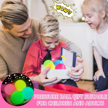5/10Pcs Glow in The Dark Sticky Balls - Squishy Stress Relief Toys, Fun Fidget Toys Sensory Decompression Toys for Kids & Adults