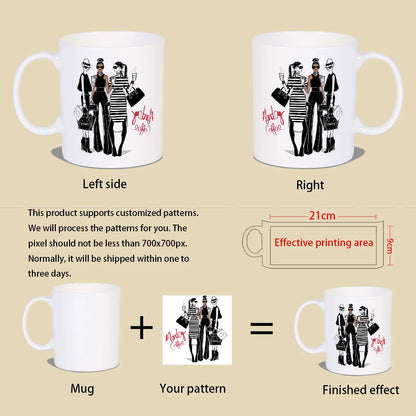 1pc, Funny Toilet Cup, Ceramic Coffee Cup Double-Sided Design, White Tea Cup for Hot Or Cold Drinks, Desk Decoration, If You Nee