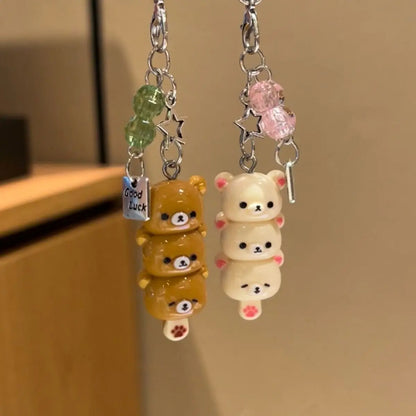 Śliczny Miś Zawieszka do Telefonu Kawaii Anime Brelok Akcesoria do Kluczy Plecak iPhone 17Promax Airpods Ins Korea Nowy Y2K