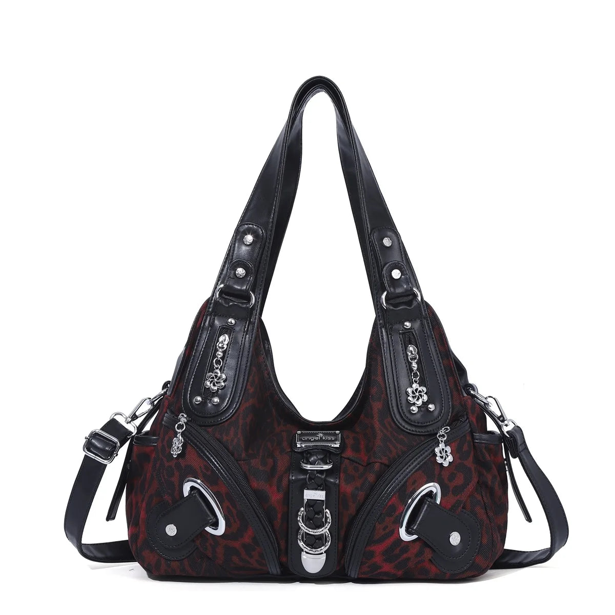 Versatile Women Handbags Leopard Shoulder Bag Top-handle Bag Fashion Satchel Dumpling Pack Shoulder Bag Large Tote Bag Purse