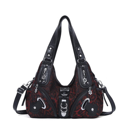 Versatile Women Handbags Leopard Shoulder Bag Top-handle Bag Fashion Satchel Dumpling Pack Shoulder Bag Large Tote Bag Purse