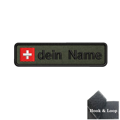 1PC 10cmX2.5cm Custom Name Flag Patch Badge Iron On Hook Loop Army green Netherlands Germany Russia France Belgium Italy Spain