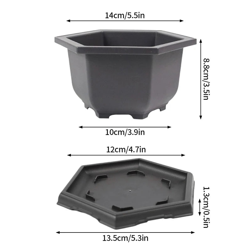 Rectangular Square Flowerpots Imitation Purple Clay Succulent Plants Pots Oval Pots Outdoor Garden Landscape Bonsai Pot Trays