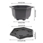 Rectangular Square Flowerpots Imitation Purple Clay Succulent Plants Pots Oval Pots Outdoor Garden Landscape Bonsai Pot Trays