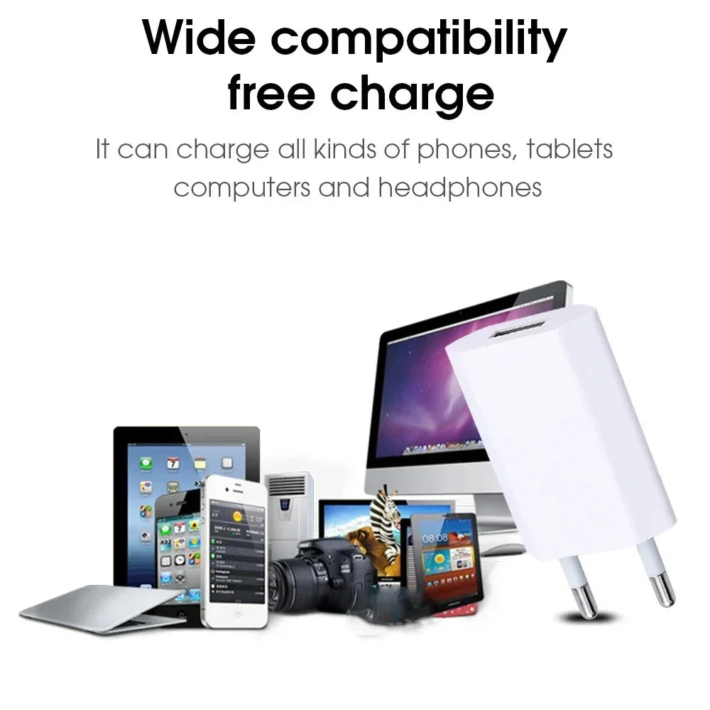 1-5Pcs Universal 5V 1A EU Plug USB Home Travel Mobile Phone Charger For Samsung Xiaomi Redmi  Huawei Charger Power Wall Adapter
