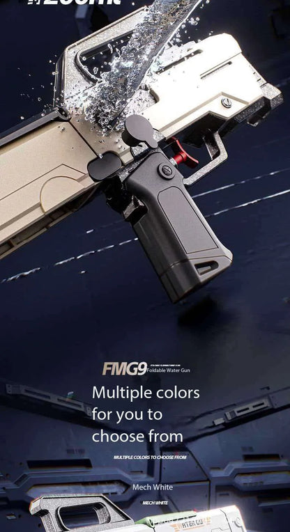 New FMG9 Folding Submachine Water Gun With Manual Continuous Firing Ultra Long Range Large Capacity  Water Play Toys Water Gun ﻿