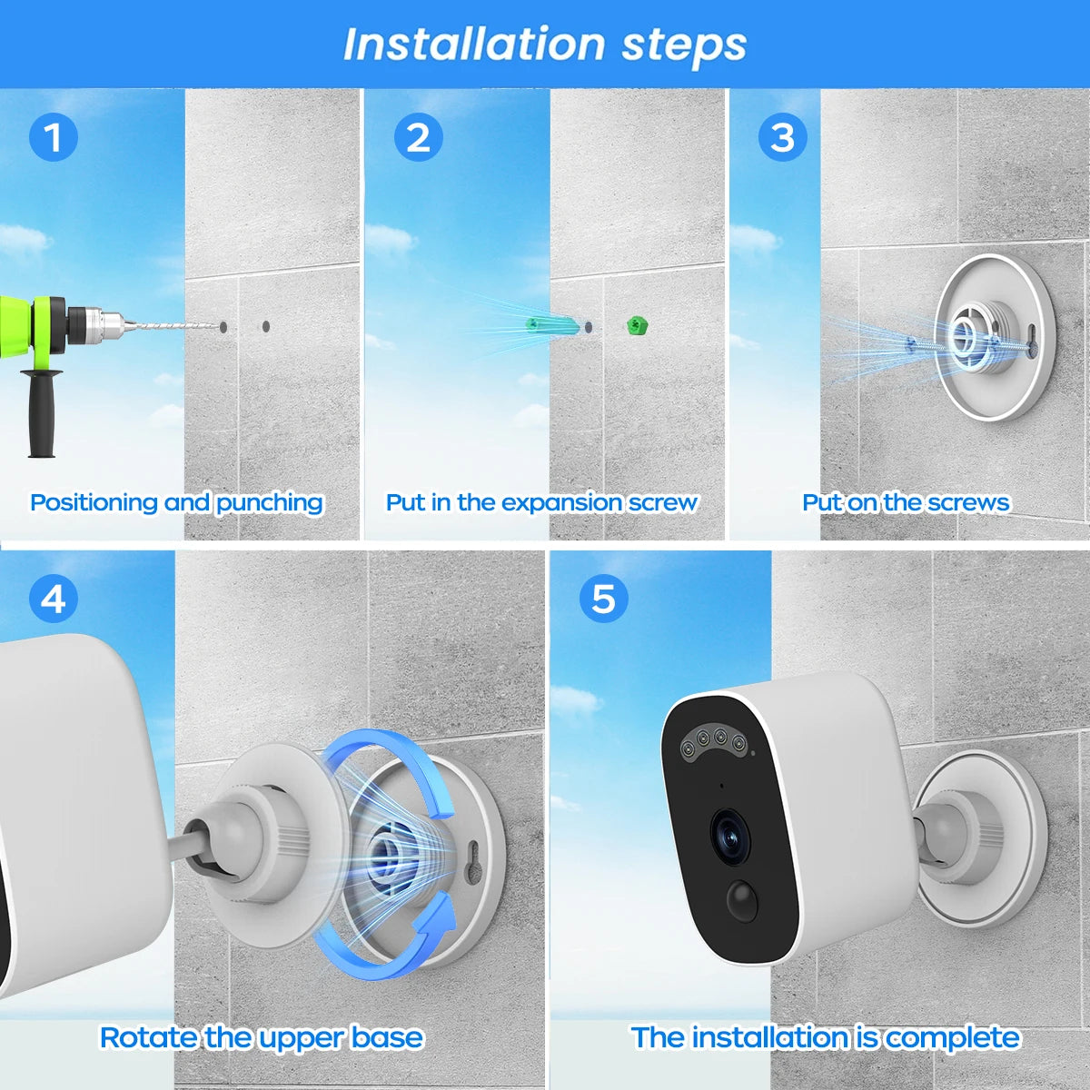 JOOAN 2K Solar Security Camera Outdoor 2.4G WiFi Human Detection IP Camera Waterproof Night Vision Solar Powered Battery Camera