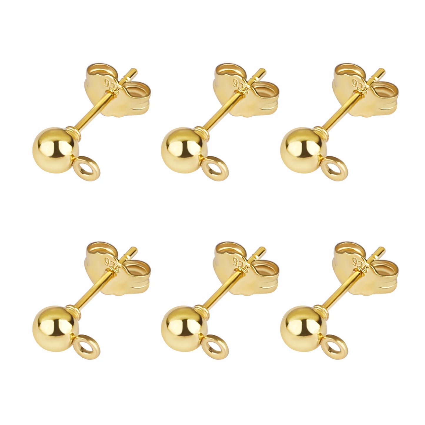 50pcs/Bag 925 Silver Stainless Steel Earring Studs Blank Post Base Pins With Earring Plug Findings Ear Back For Jewelry Making