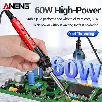 Electric Soldering IronANENG SL105 Digital Display Adjustable Temperature SL104 Adjustment Knob Professional Welding Repair Tool
