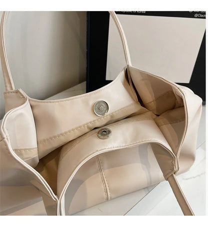 Fashion Women's Bag Large Capacity Tote Daily Commute Women's Shoulder Bag Black Soft PU Leather Handbag Shopping