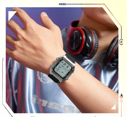 SANDA 6307 Casual Men's LED Electronic Watch Waterproof Sports Alarm Clock Multi functional Student Fashion Electronic Watch