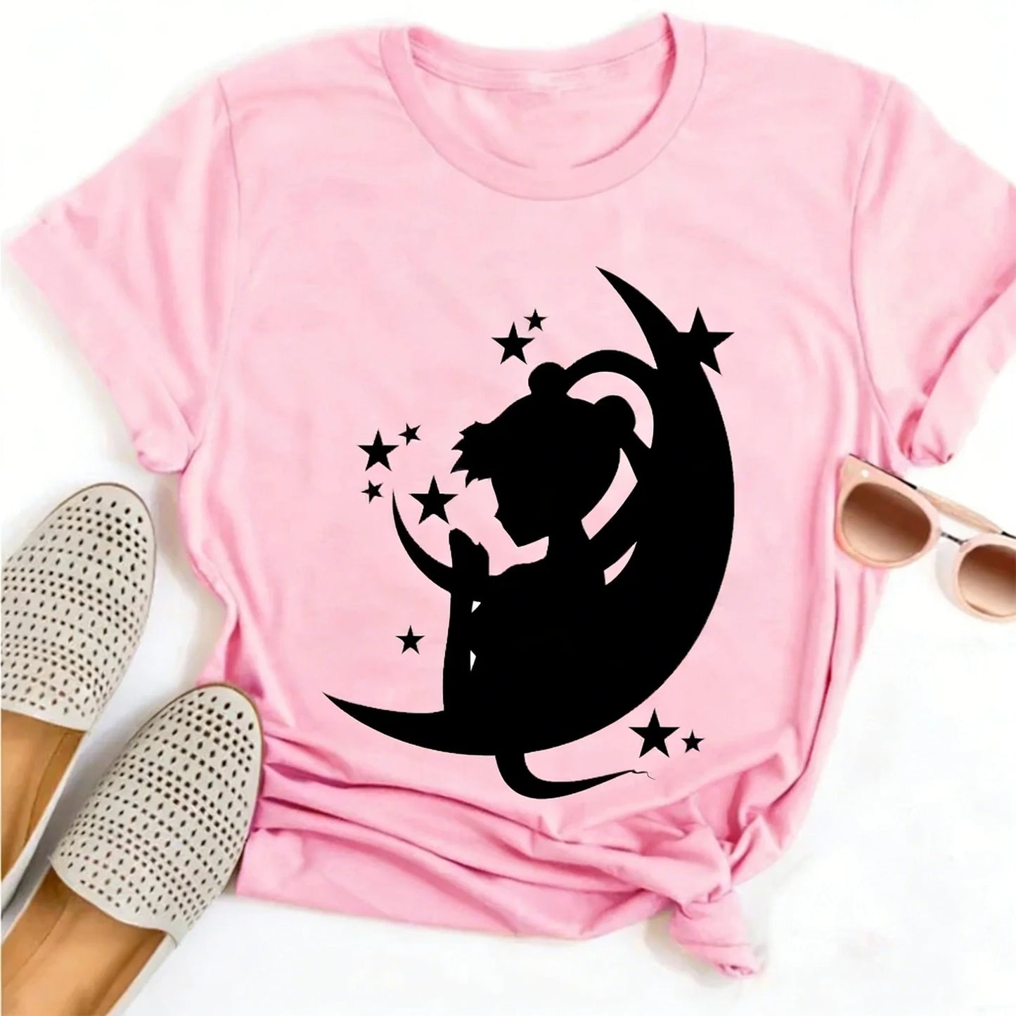 Summer 2026 Sailor Moon "Four Grid Emoji Pack" Soft Street Trend 100% Cotton Print Loose T-shirt Male/female Top Y2k