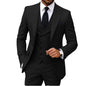 Slim Fit 3-Piece Men's Suit Set for Office Formal Business Wedding Groom Tuxedos Jacket Vest Pants Casual Male Men Clothing