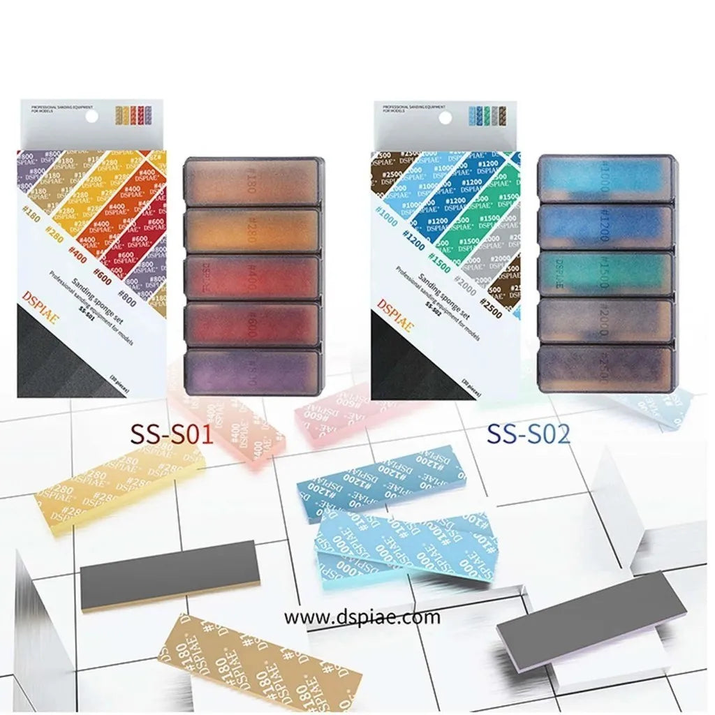 DSPIAE SS-S01 SS-S02 Model Sponge Sandpaper Combo Set for Gundam  Model Making Tool Grinding Polishing Sanding Paper DIY Craft