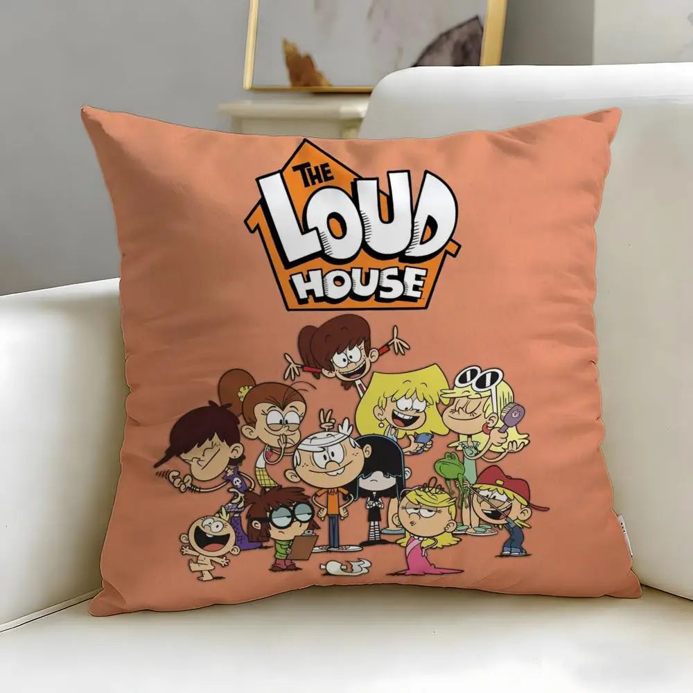 Popular Cartoon The Loud House Cushion Cover Soft & Easy-Wash Pillow Case – Versatile for Couch, Bed, Travel and Office