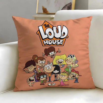 Popular Cartoon The Loud House Cushion Cover Soft & Easy-Wash Pillow Case – Versatile for Couch, Bed, Travel and Office