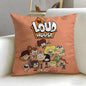 Popular Cartoon The Loud House Cushion Cover Soft & Easy-Wash Pillow Case – Versatile for Couch, Bed, Travel and Office