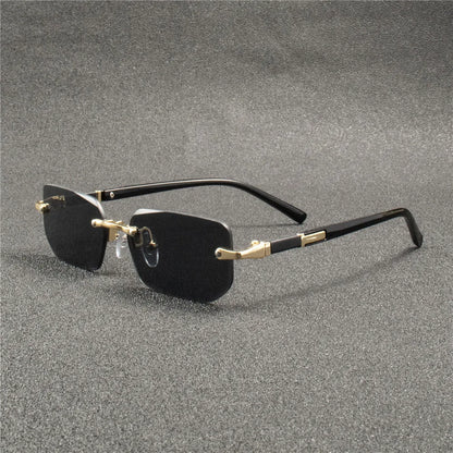 5PCS Rimless Sunglasses Rectangle Fashion Popular Women Men Shades Small Square Sun Glasses  For Female male Summer Traveling