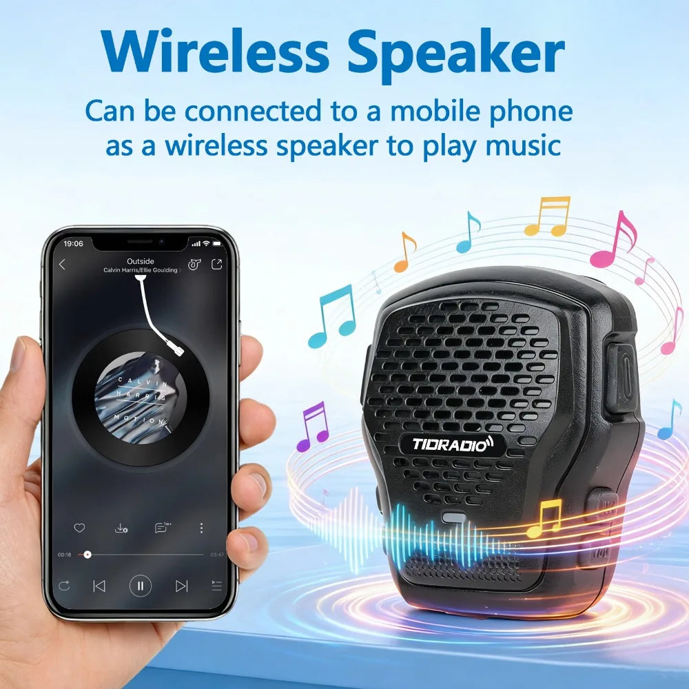 TIDRADIO Q2L Walkie Talkie Wireless Handheld Speaker Mic AI Noise Reduction Wireless Microphone Support Zello Odmastr Program