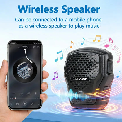TIDRADIO Q2L Walkie Talkie Wireless Handheld Speaker Mic AI Noise Reduction Wireless Microphone Support Zello Odmastr Program