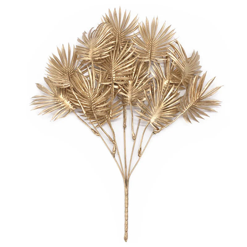 Luxury Golden Artificial Flower Arrangement Floral Display with Golden Leaves,for Christmas, Indoor Decor for Home Decorations