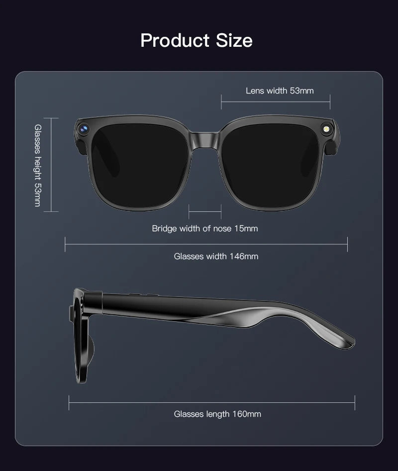 2026 New Smart Glasses Men 4K 8MP HD Camera Video Recording Language Translation ChatGPT WIFI Bluetooth Call Audio Glasses Women