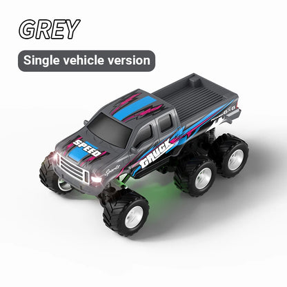 JJRC 1:64 Mini 6-Wheel Alloy RC Offroad Pickup Truck With Trailer & Speedboat Full Proportional Remote Control Car Boys Gift Toy
