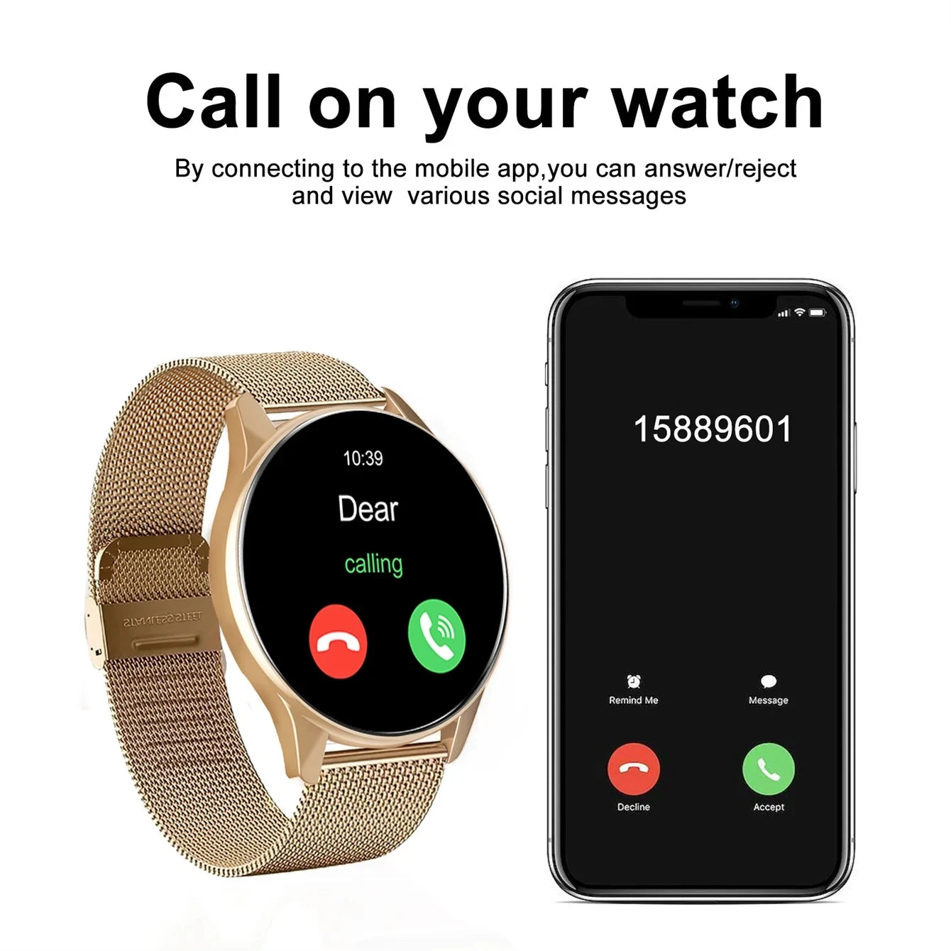Smart Watch HD Touch Screen Heart Rate Sleep BP Health Monitoring For Android&IOS Phone BT Call Sport Smartwatch For Men Women