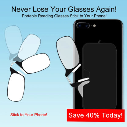 Nose Clip Reading Glasses Man High Quality Men Portable Foam Nose Glasses  for Seniors Transparent Eyeglasses with Case
