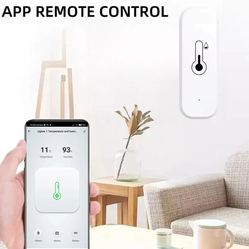 Tuya Zigbee 3.0 Wireless Temperature Humidity Sensor Smart Humidity Detector APP Monitor Voice Control Alexa Google Assistant