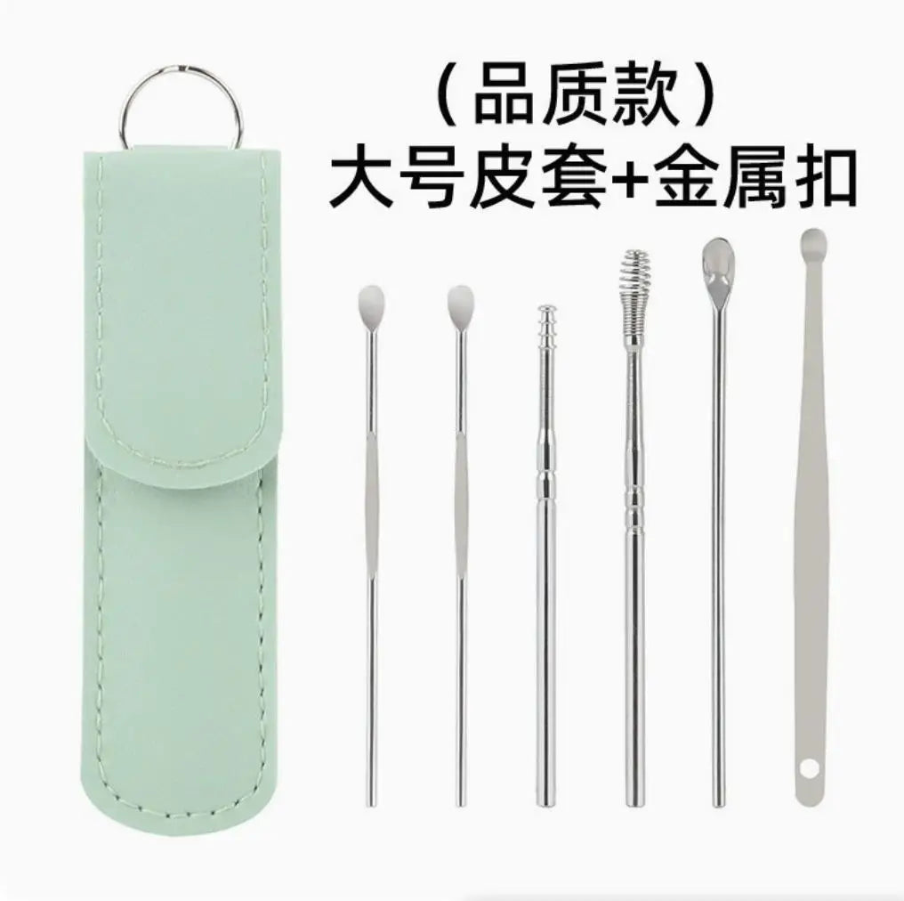 Ear Pick Six-piece Set Ear Cleaning Ear Picking Earpick Convenient Portable Ear Pick Household for Adults