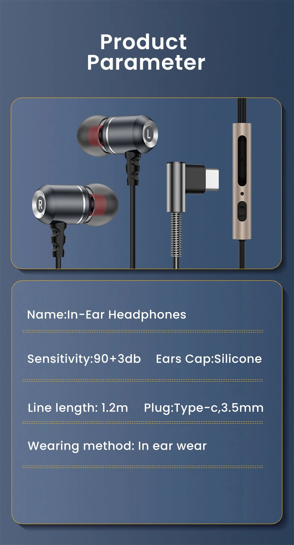 OLAF DAC Type C Earphones Wired Headset USB C Gamer Headphones Cable Handsfree Type-C Earbuds For iPhone16 15 Samsung S23 Xiaomi