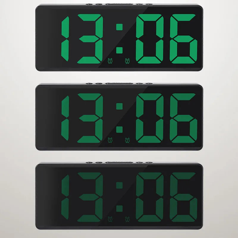 Digital Alarm Clock Voice Control Teperature Snooze Night Mode Desktop Table Clock 12/24H Anti-disturb Funtion LED Clocks Watch