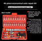 46Pc Auto Maintenance Vehicle-mounted Socket Repair Set Family Tools Factory Sale Auto Repair Combination Ratchet Wrench Toolbox