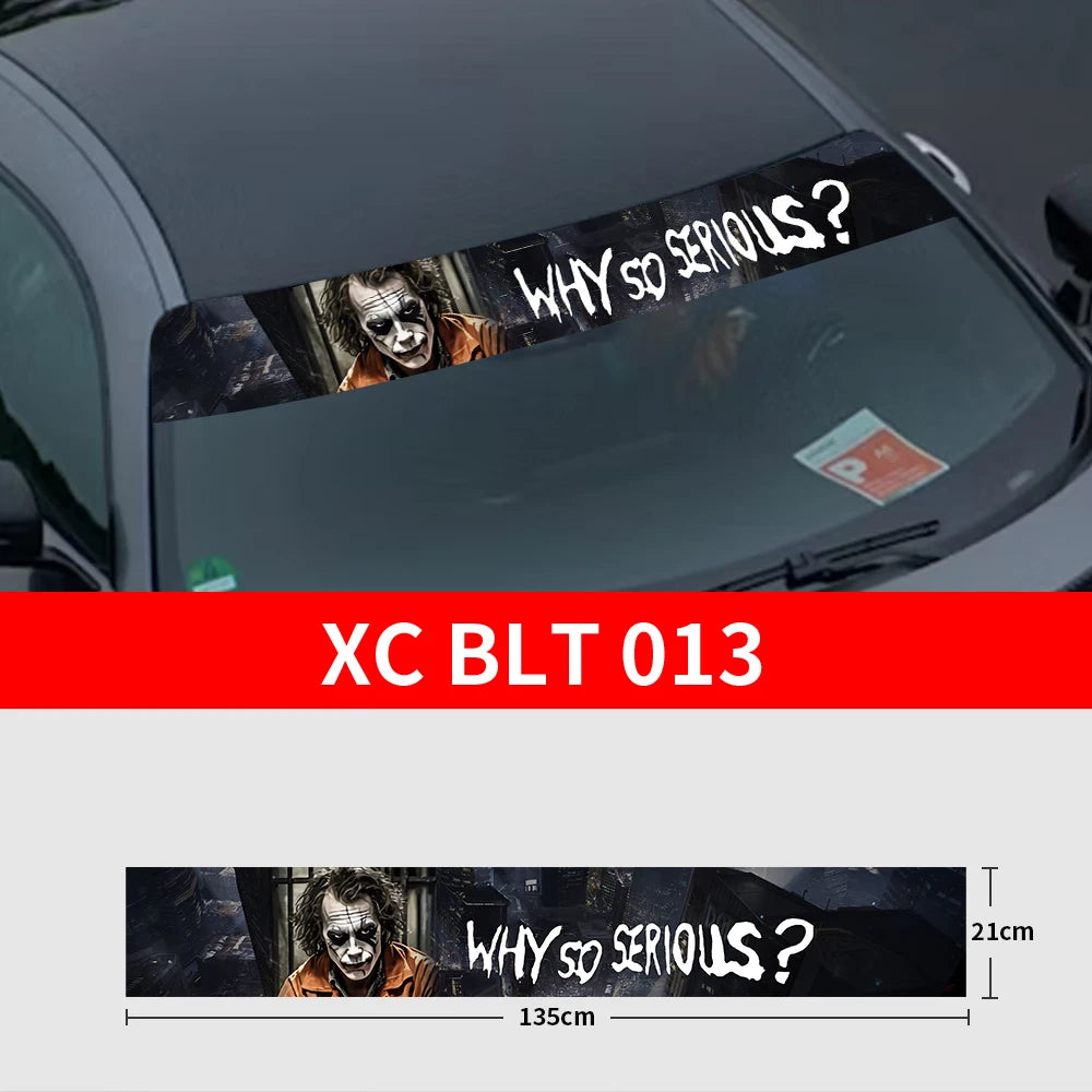 Why So Serious Car Sticker funny Joker Front Windshield Decal Vinyl Car Accessories Decor Car shade decoration DIY Stickers
