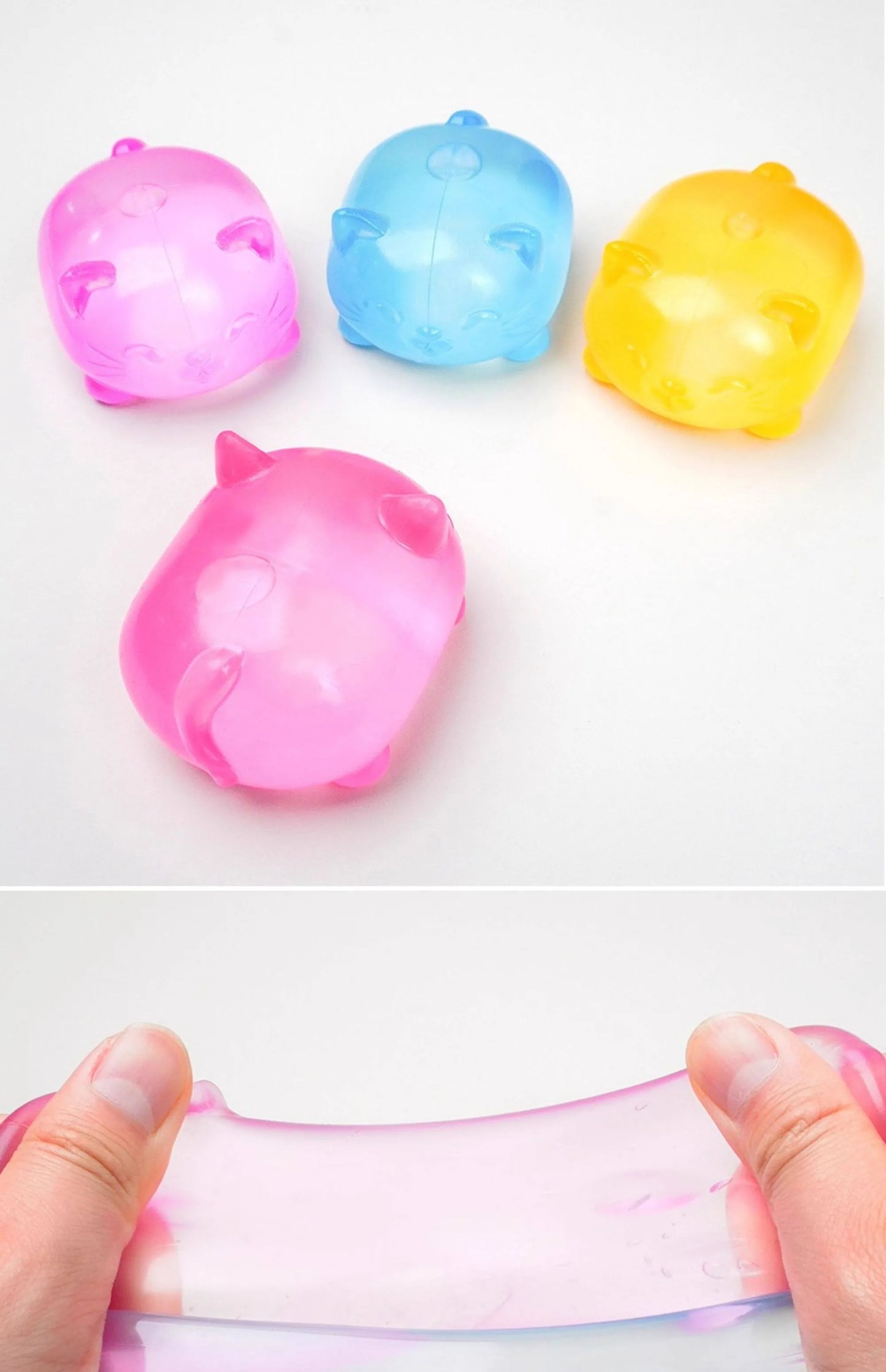 1Pc Mini Cute Cat Maltose Decompression Toy Non Stick Odorless Non-toxic Fun Toy Pressure Relief Tool For Adults and Students