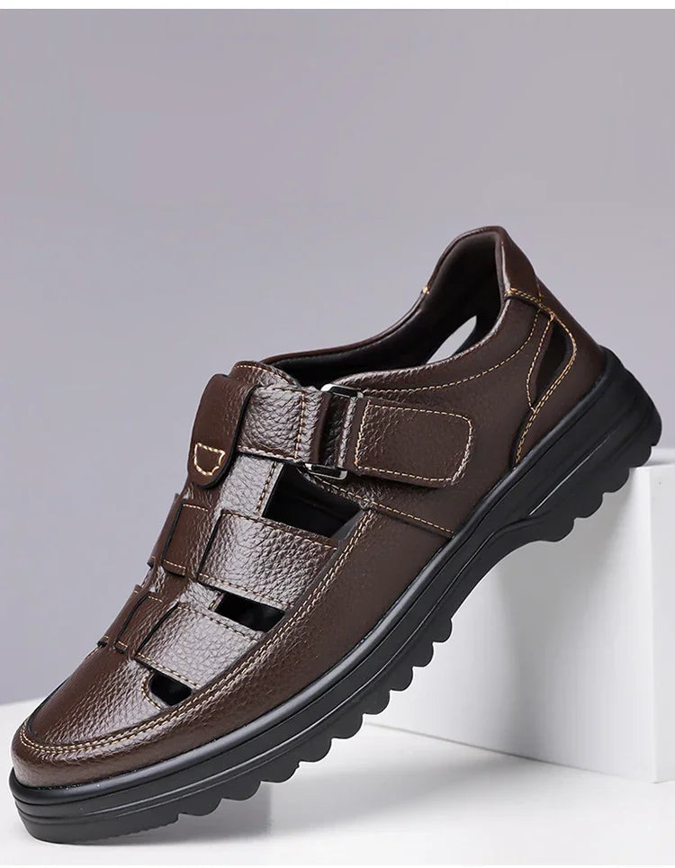 Men's Breathable Slip-on Hollow-out Loafers, Summer Comfortable Soft Sole Cutout Shoes, Non-slip for Outdoor & Driving-XH5602