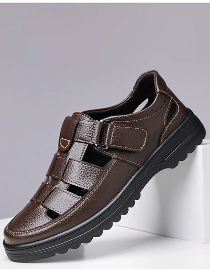 Men's Breathable Slip-on Hollow-out Loafers, Summer Comfortable Soft Sole Cutout Shoes, Non-slip for Outdoor & Driving-XH5602