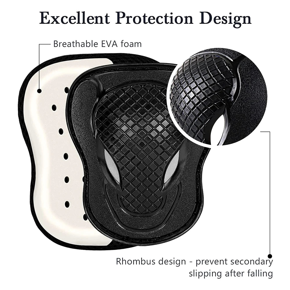 6Pcs/Set Kids/Youth Knee Pad Elbow Pads Guards Protective Gear Set for Roller Skates Cycling BMX Bike Skateboard Inline Skatings