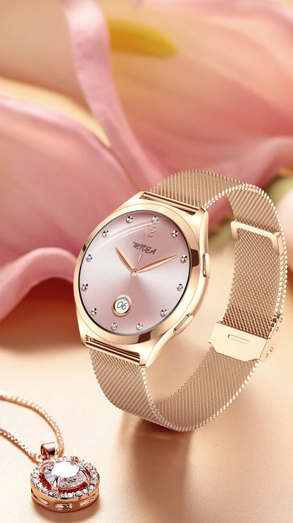 LIGE Luxury Smart Watch For Woman 1.27" Bluetooth Call Custom Dial Women's Bracelet Sports Health Monitor Smartwatch Ladies Gift