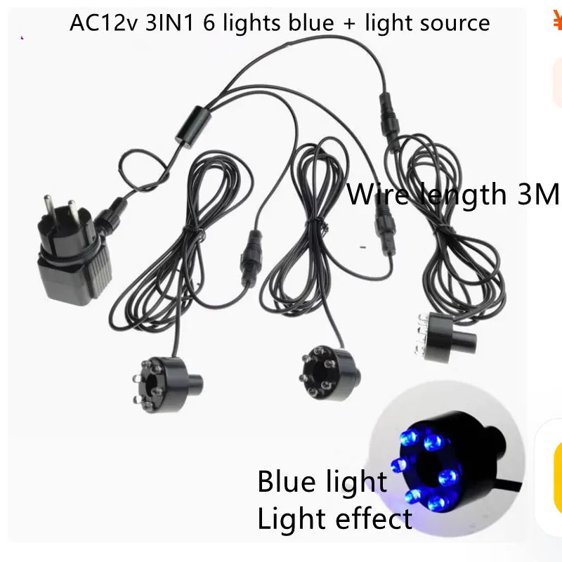 6 LED Underwater Lights12V Aquarium Waterfall Night-Lights Garden Spotlight Lamp Swimming Pool Fountains Pond