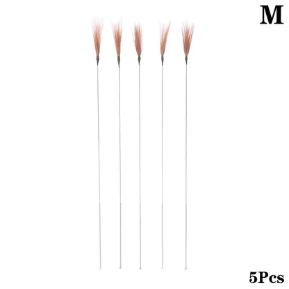 1/5Pcs Goose Feather Stick Ear Picking Elastic Earwax Cleaner Stick Massage Chicken Peacock Feather Silver Needle Ear Dig Tool