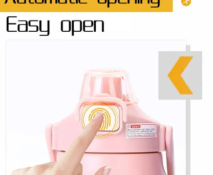Stainless Steel Vacuum Bottle Large Capacity 1.2L/1.5L Insulated Thermo Water Flask Dual Use Lids Direct Straw Sport Gym Tumbler