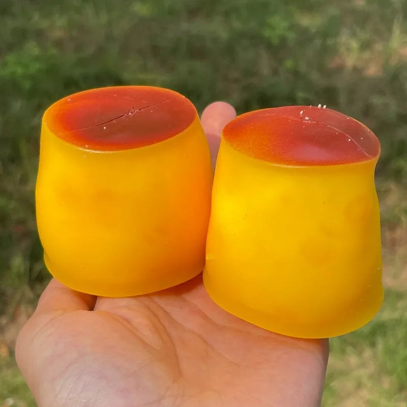 Crunchy Squishy Caramel Pudding Stress Ball Fidget Toys Food-shaped Pudding ASMR Sensory Stress Relief Toys for Adults Gift