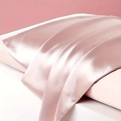 New 2pcs Nordic Pure Emulation Silk Pillowcase White Black Grey Decorative Pillow Covers Luxury Comfortable Home Bedding Cases