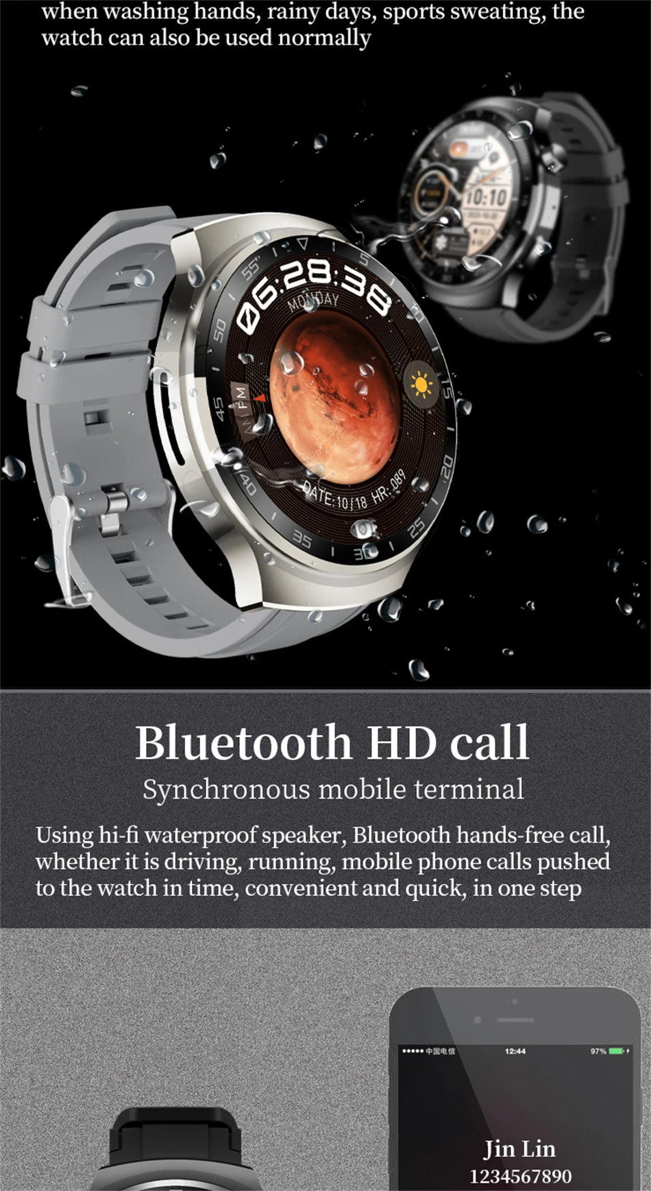 Watch 5 Pro for for Men Smart Watch Bluetooth Call Sports Fitness Men's Wristwatch Heart Rate Monitor Waterproof Smartwatch Hw12