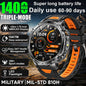 2026 Nowy Wojskowy CZOŁG Smartwatch Połączenia Bluetooth Wodoodporność 10ATM Bateria 1400mAh Monitorowanie Tętna Zegarek Sportowy Outdoor Męski