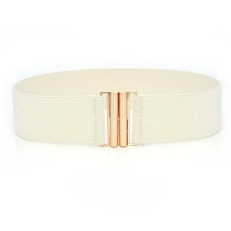Fashion Women's Ladies Gold Buckle Wide Stretch Elastic Corset Waist Belt Waistband Dress Decoration Belt