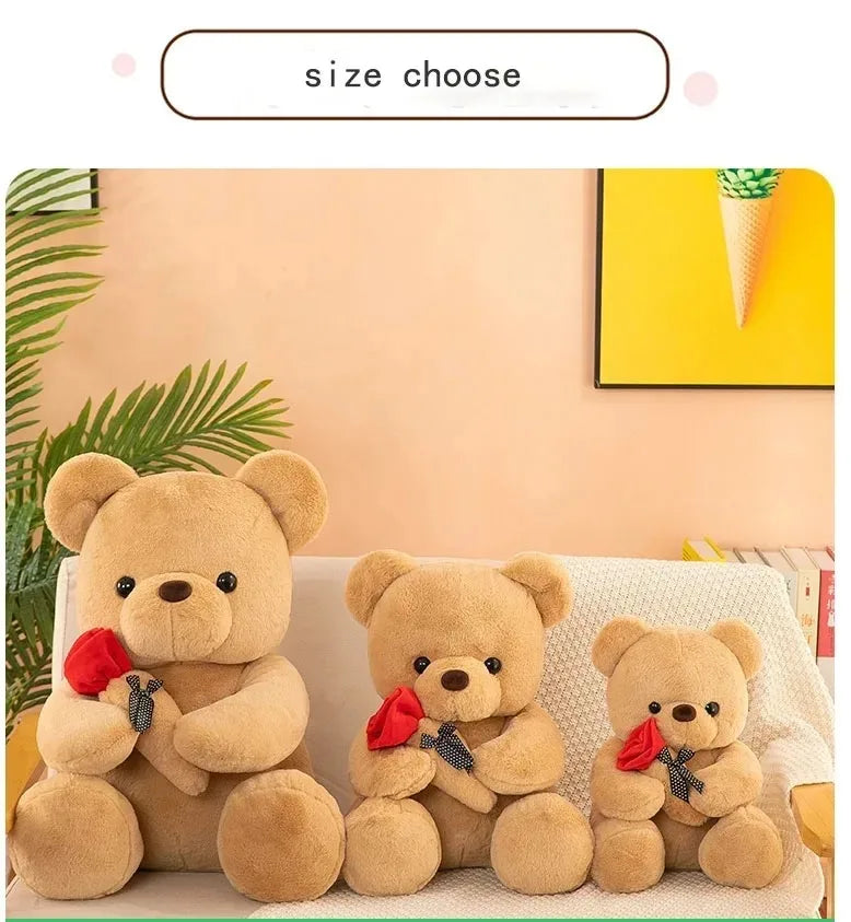 2026  Valentine's Day Roses Cute Teddy Bear Animal Plush Toys For Girls Teddy Bear Dolls Wedding Party Decors